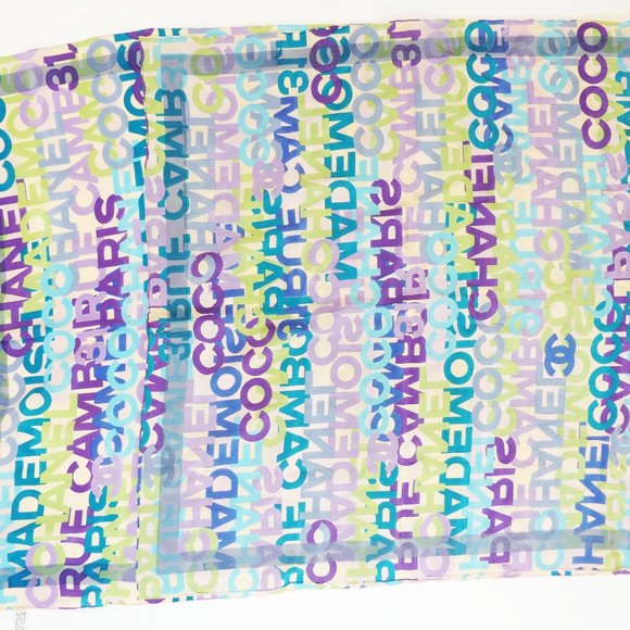 Chanel Silk Logo Scarf - Picture 1 of 1
